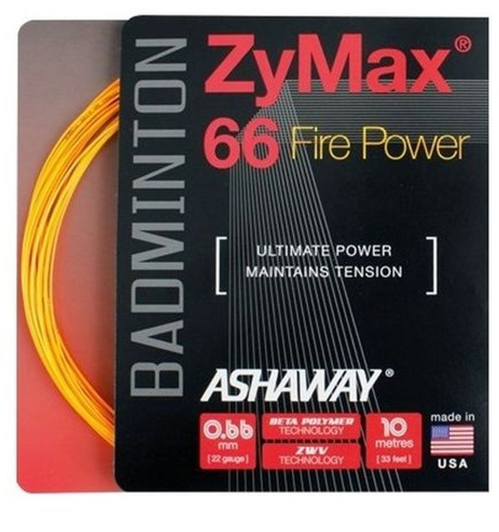 Naciag do badmintona Ashaway ZyMax 66 Fire Power (10 m) - orange