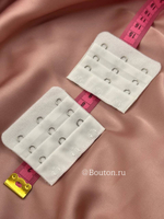 Расширитель  для бюстгальтера белый 3 ряда 9 петель 3 крючка 5х5,5 см