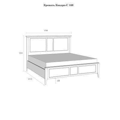 Кровать "Квадро-С" 160 из массива сосны
