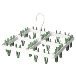 IKEA SLIBB (ИКЕА СЛИББ) — Подвесная сушилка 24 прищепки, зеленый