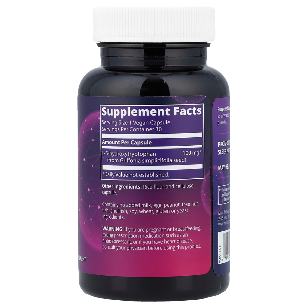 MRM Nutrition, 5-HTP, 100 мг, 30 веганских капсул