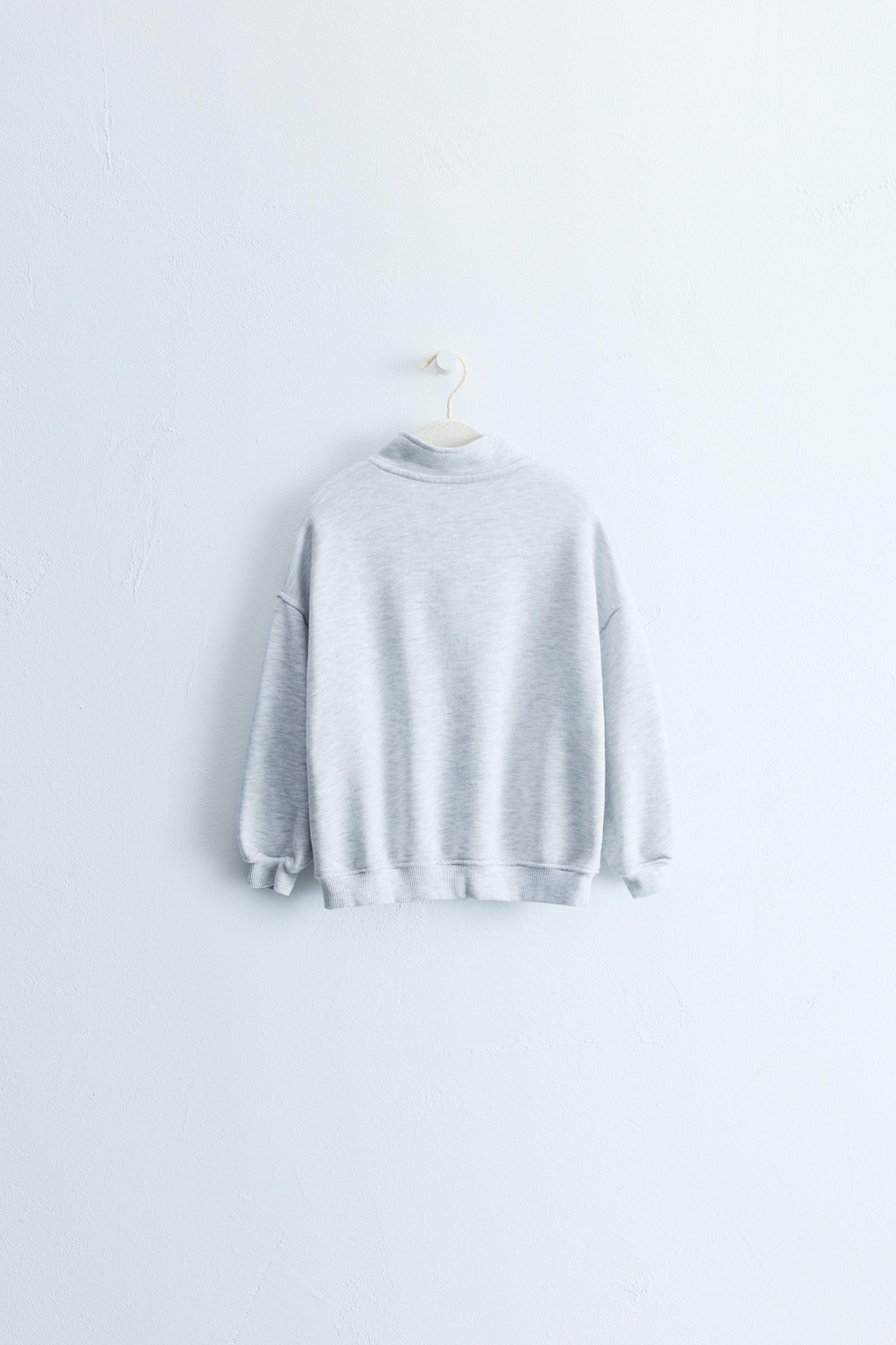 ZARA ZARA TIMELESS - ОДНОТОННАЯ ТОЛСТОВКА НА МОЛНИИ, СЕРЫЙ МЕЛАНЖ