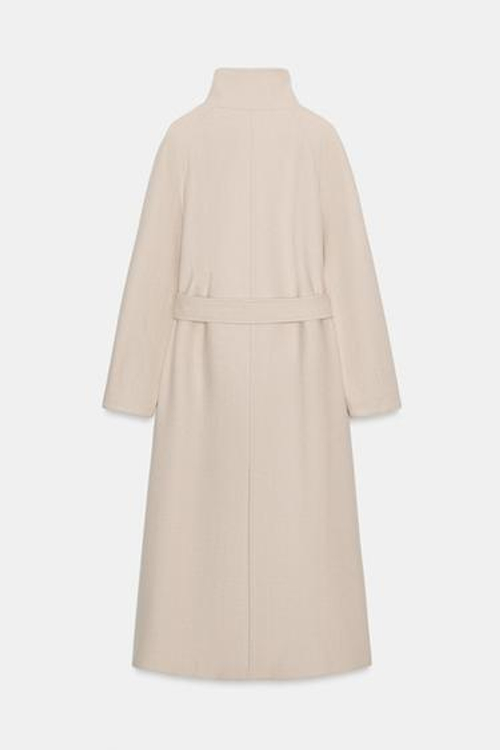 Длинный шерстяной плащ с воротником - ZARA