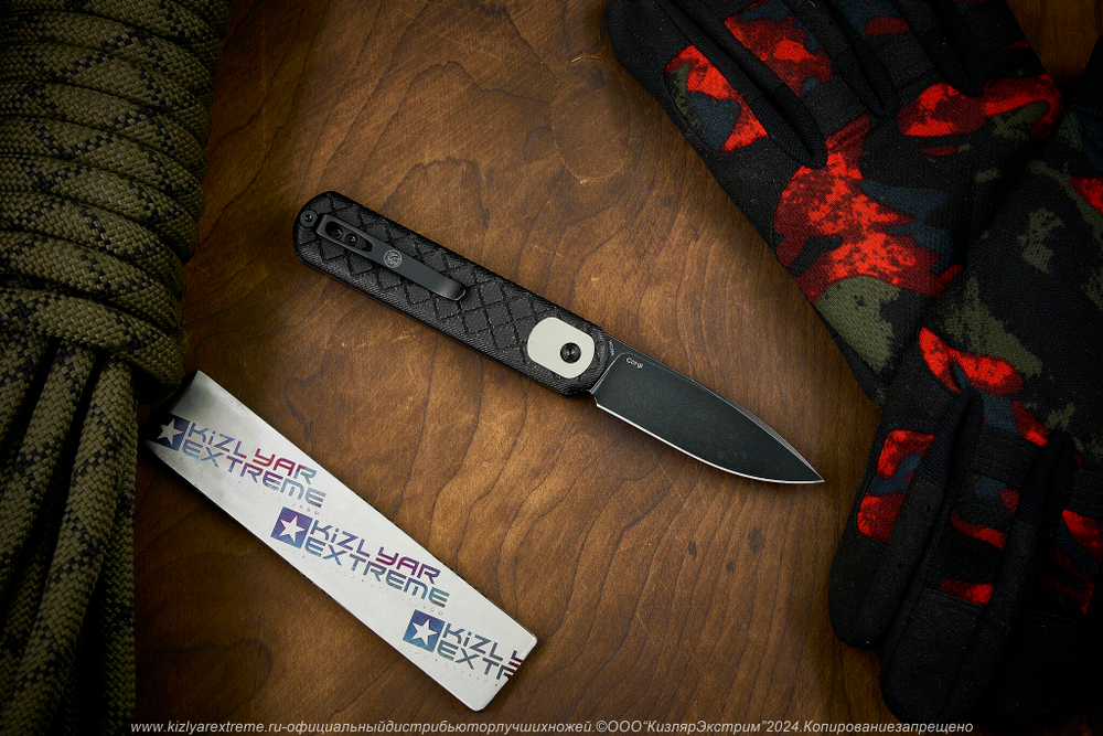 Нож Vosteed Corgi сталь 14C28N Black Stonewash рукоять Black Micarta-Frag