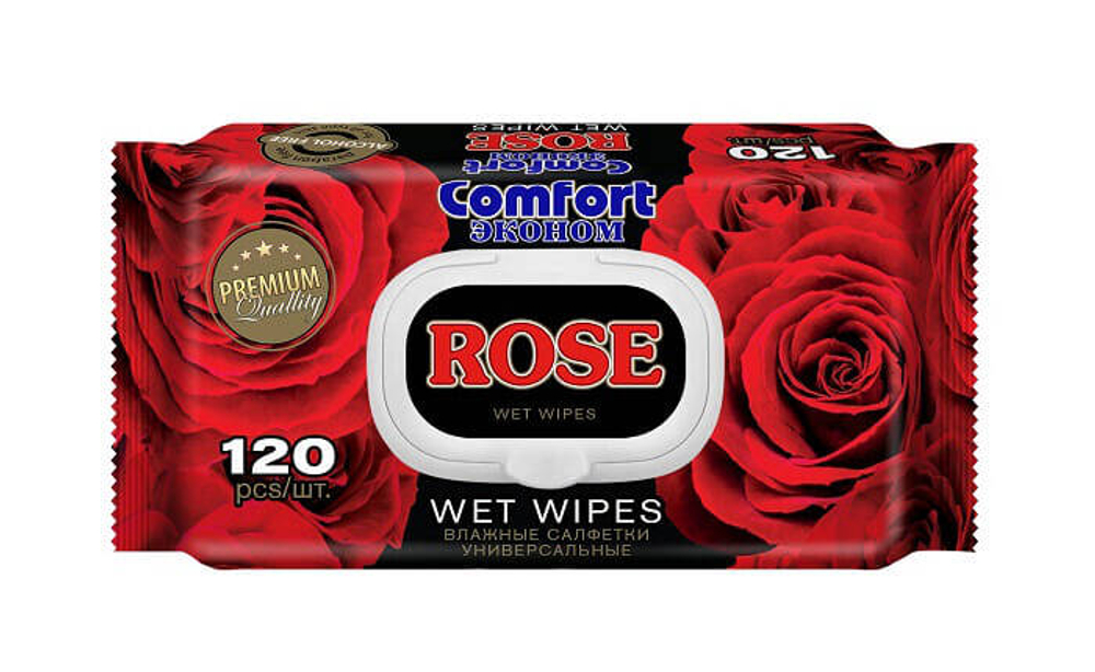 Салфетки влажные Авангард Comfort  Rose универсальные 120 штук