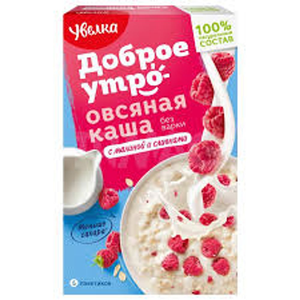 Каша Увелка Овсяная с малиной и сливками 5шт