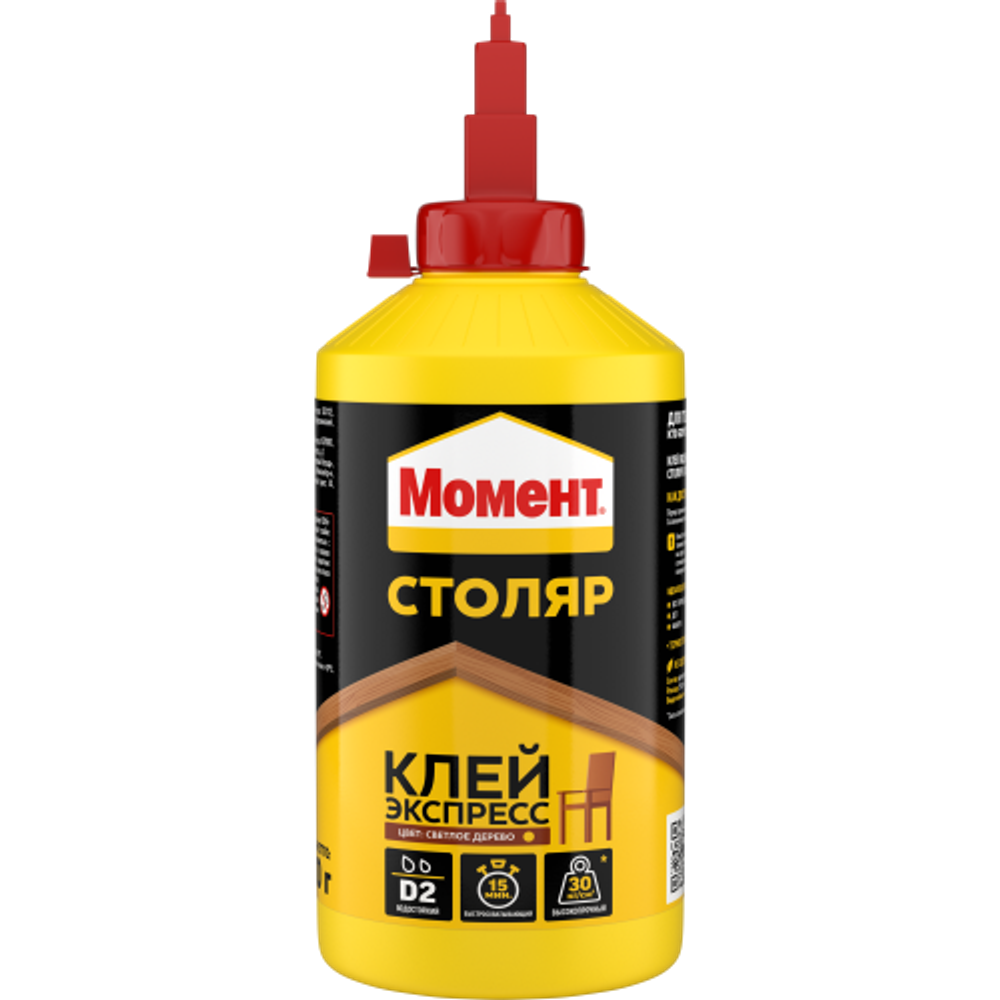 Клей Момент Столяр 422984 Экспресс D2 цвет светлого дерева 750 гр | Момент