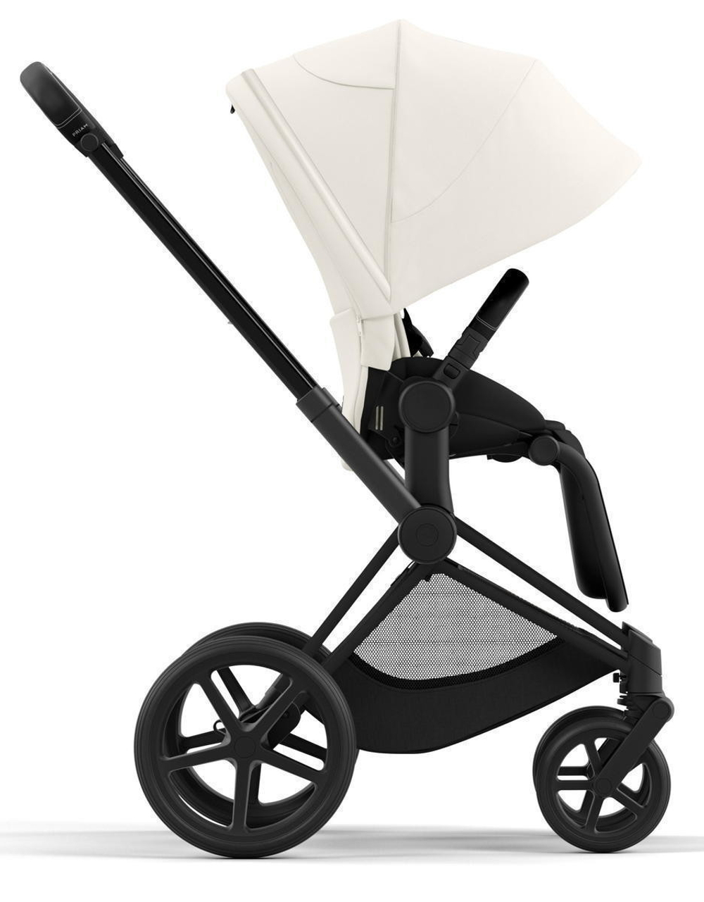 Коляска Cybex Priam IV Matt Black complete Aton S2 Moon Black Base One 4 в 1 Off White