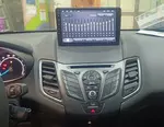 Магнитола для Ford Fiesta MK6 2008-2012 (красный БК, рамка тип 1) - FarCar S500-TS10 монитор 9.5" QLED на Android 14, Быстрая, CarPlay, 4G SIM-слот
