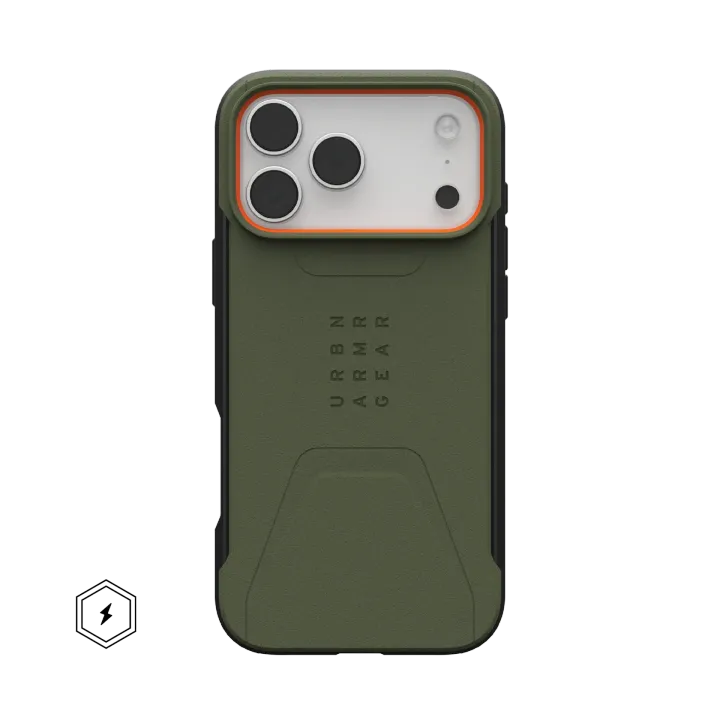 UAG Civilian with MagSafe Series Case for Apple iPhone 17 Pro Max Olive/Orange (Зелёный)