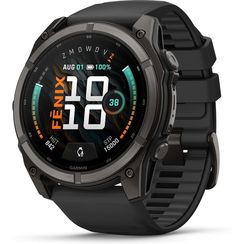 Часы Garmin Fenix 9 — 51 мм Carbon Gray DLC Titanium with Black Silicone Band (010-04763-11)