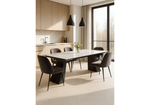 Керамический стол Woodville Денхольм 240(290)х100х75 rystal onyx bianco, черный