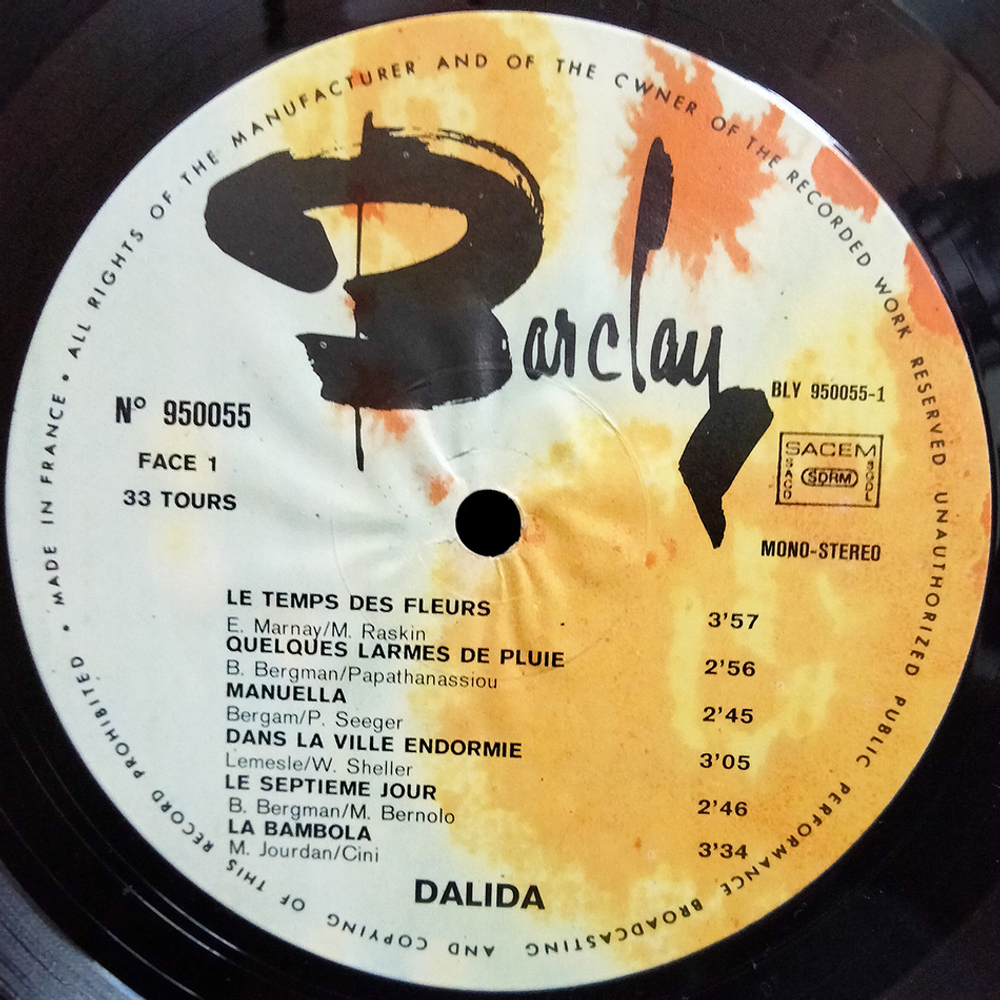 Dalida / Le Temps Des Fleurs (LP)