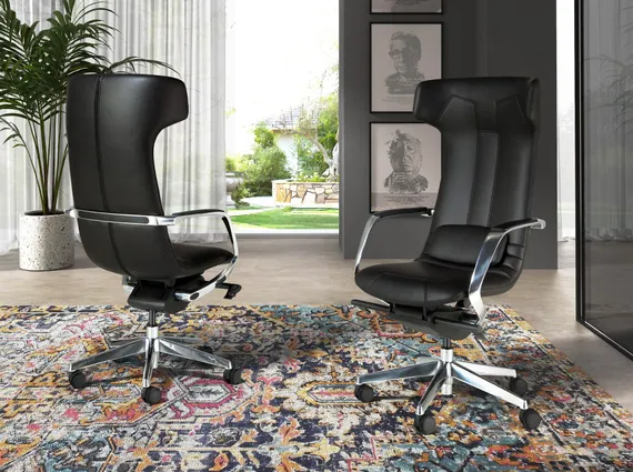 Офисное кресло Angel Cerda 4215 из черной экокожи