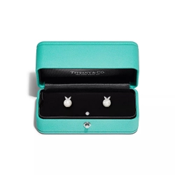 Серьги из платины с жемчугом и бриллиантами💠 Tiffany Victoria