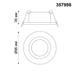 357998 SPOT NT19 554 белый Встраиваемый поворотный светильник IP20 LED 3000К 10W 85-265V STERN