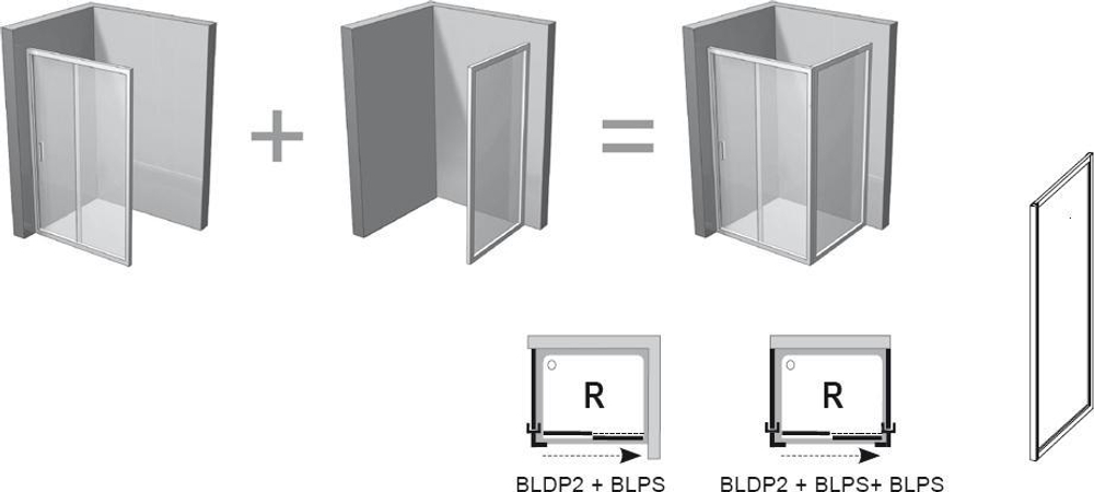 Душевая стенка Ravak Blix BLPS - 90 блестящая + транспарент 9BH70C00Z1