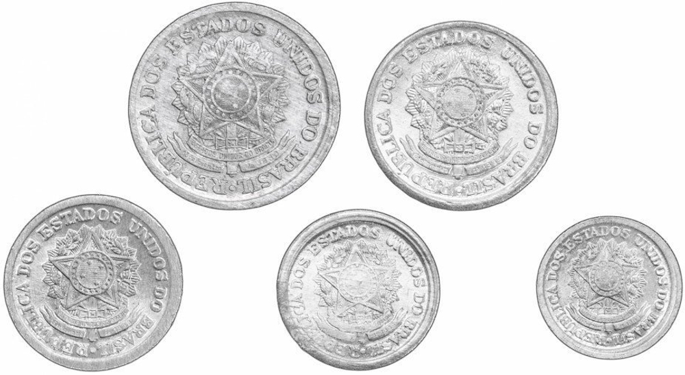 Набор из 5 монет. Бразилия. 1956-1961 гг. XF-AU