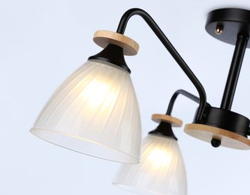 Подвесная люстра 3*E27 TR9564/3 BK/FR черный/белый матовый Traditional Modern Ambrella