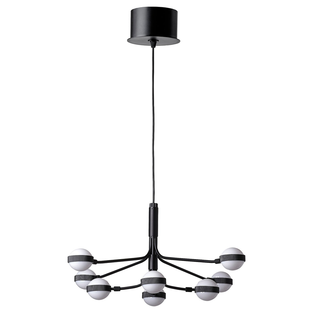 IKEA STORSLINGA  (ИКЕА СТОРСЛИНГА)  -  Люстра светодиодная, 8-рожковая - черный/белый 70 см