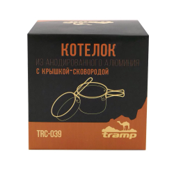 Tramp Котелок с крышкой-сковородой из анодированного алюминия 1 л, TRC-039