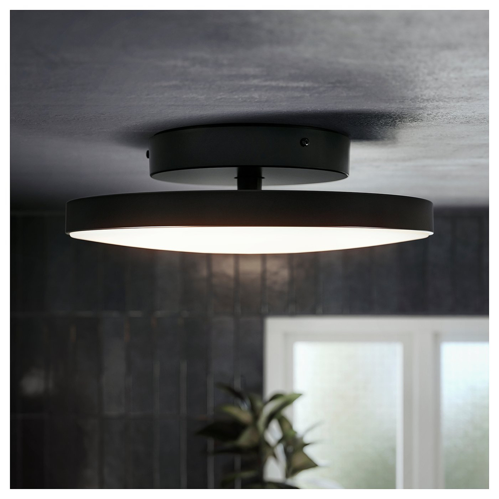IKEA KABOMBA  (ИКЕА КАБОМБА)  -  Потолочный светильник LED - матовый чёрный 36 см