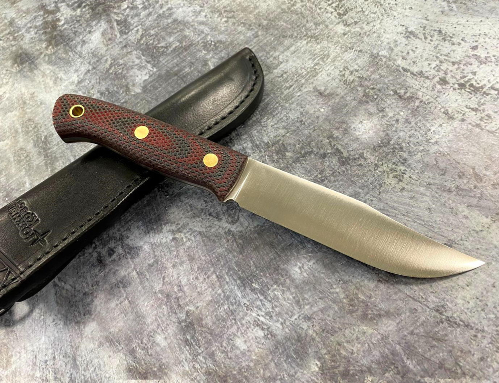 Нож Fox, D2, микарта, красно-черная, насечка, 228.1254 конв