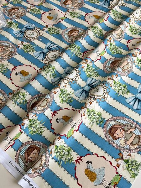 ДЕВОЧКА И КРОЛИК, отрез 1,2 м - 100% хлопок Handmade Fabrics 4