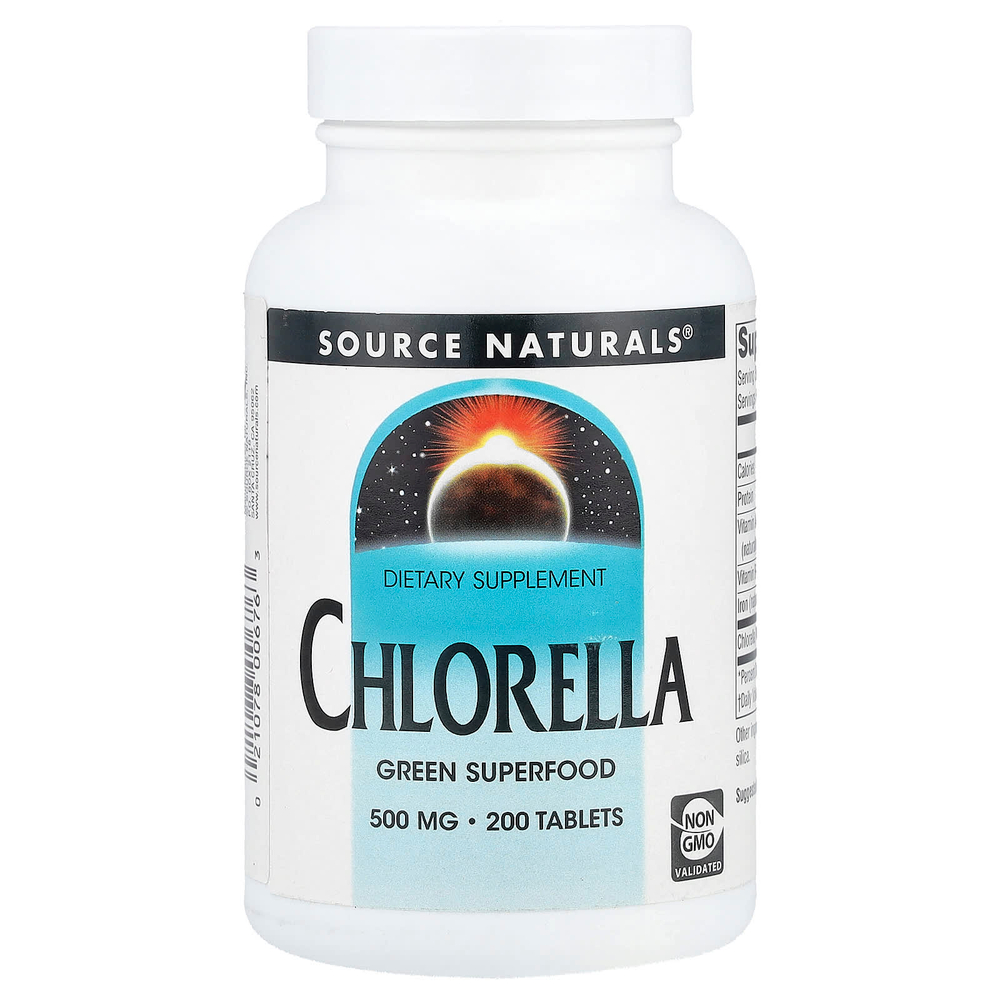 Source Naturals, хлорелла, 200 таблеток (125 мг в 1 таблетке)