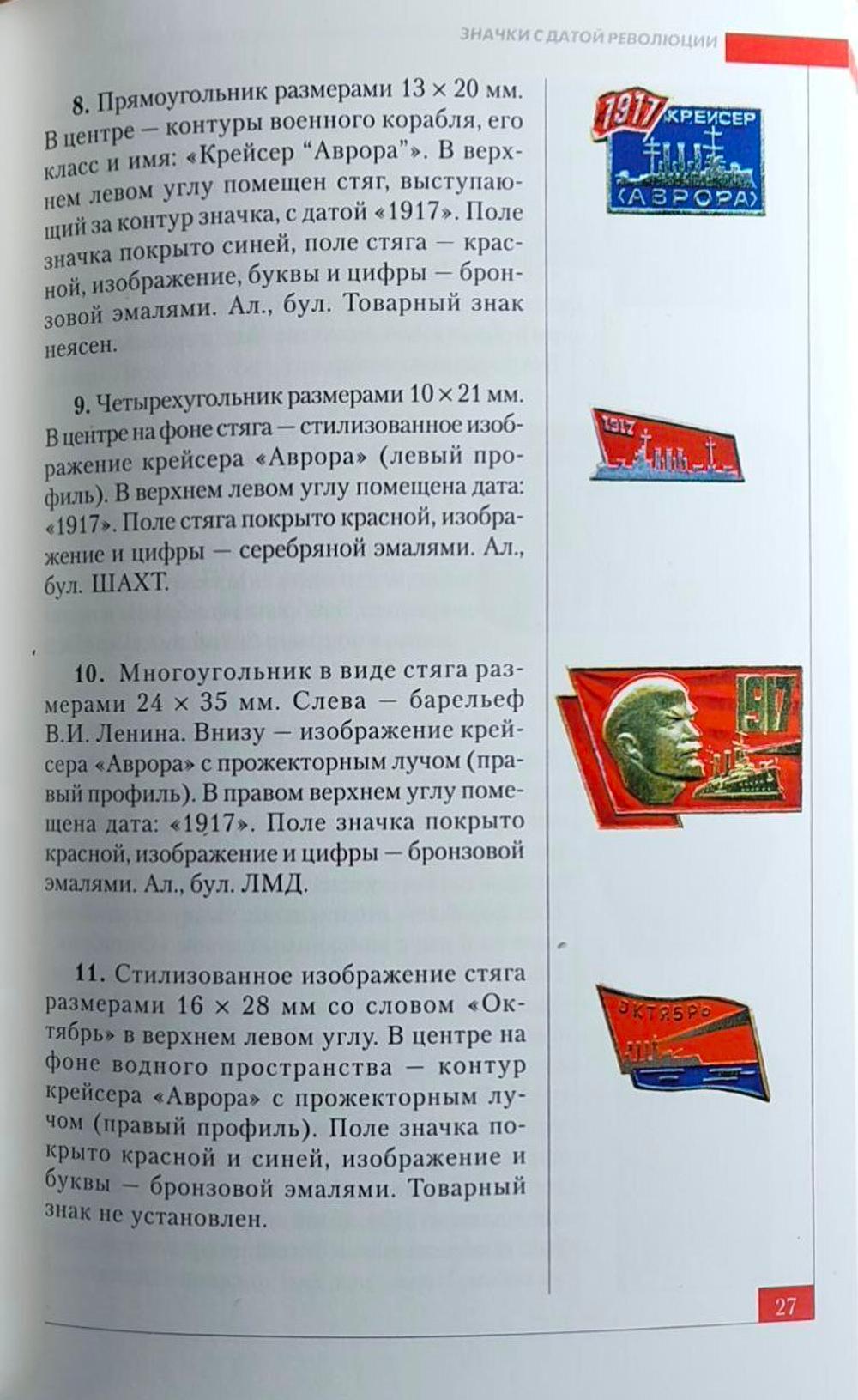 Крейсер «Аврора» в фалеристике. Каталог значков
