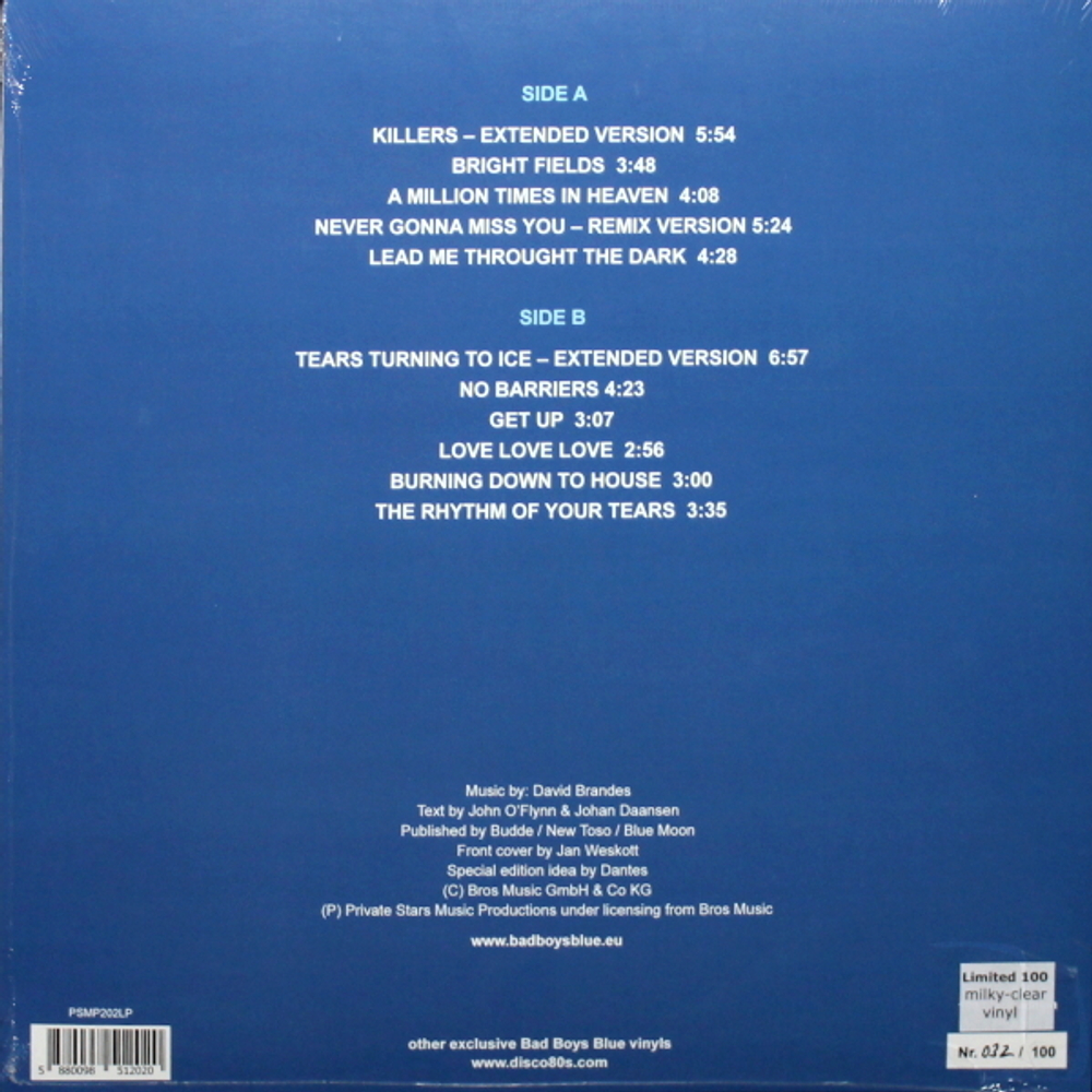 Bad Boys Blue / Tears Turning To Ice (Limited Edition)(Clear Vinyl)(LP)