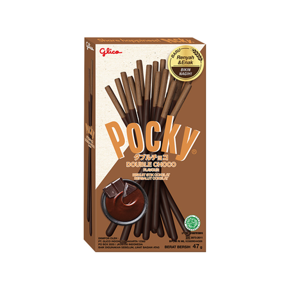 Pocky Double Choco бисквитные палочки 47гр
