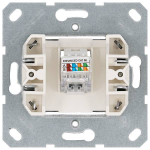 Интернет-розетка RJ45 с накладкой, цвет черный матовый (soft touch)