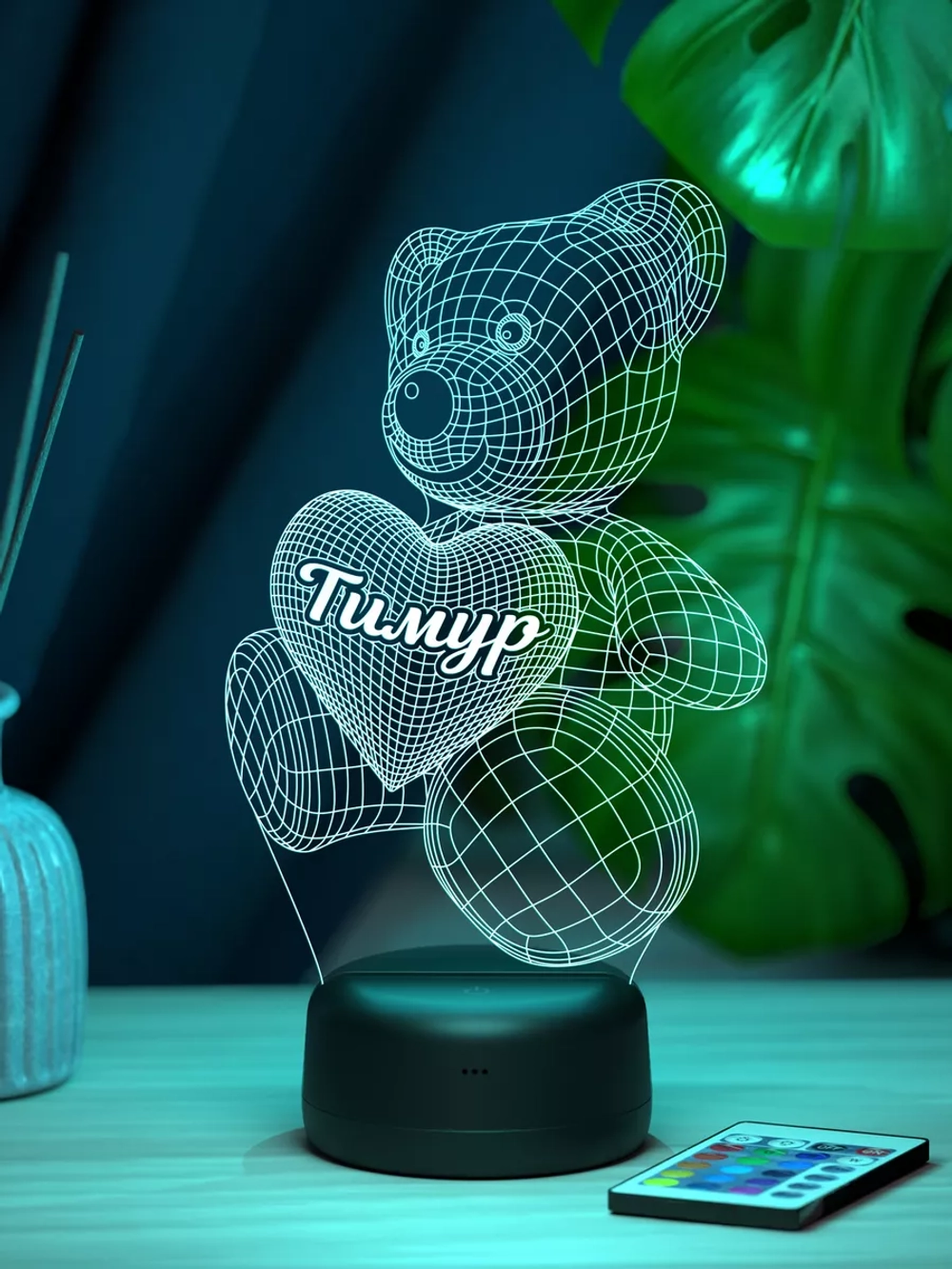 Ночник "Мишка именной Тимур" - подарок мальчику