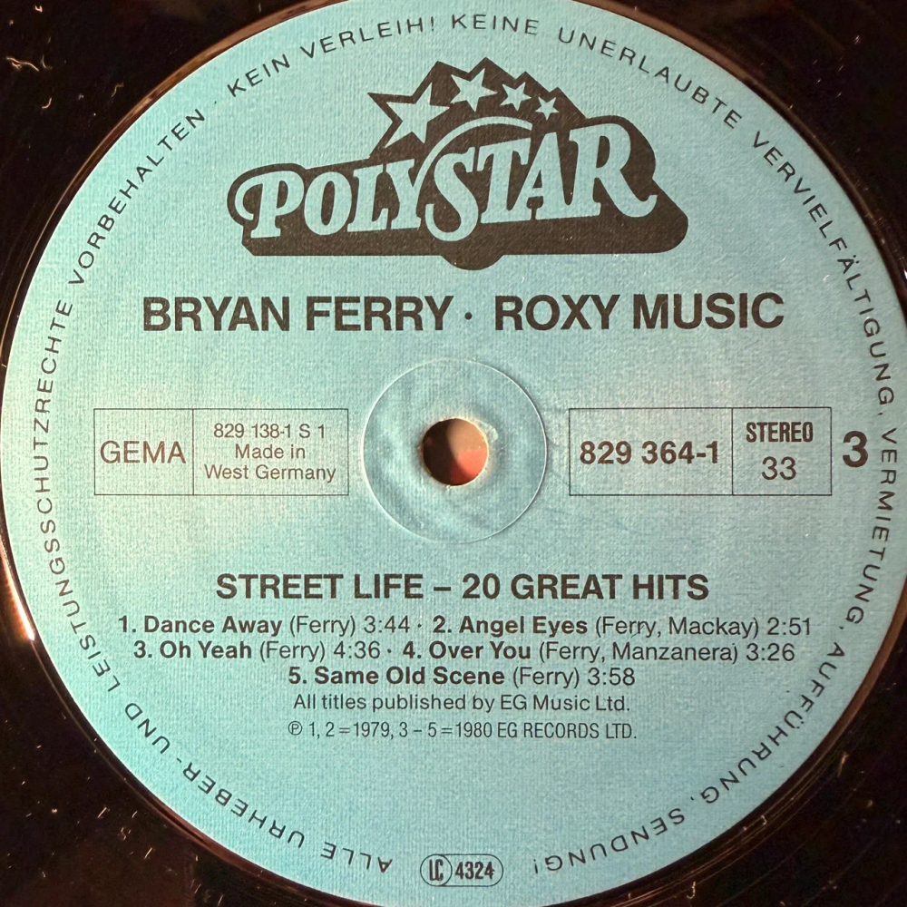 Roxy Music / Bryan Ferry ‎– Street Life - 20 Great Hits 2LP (Германия 1986г.)