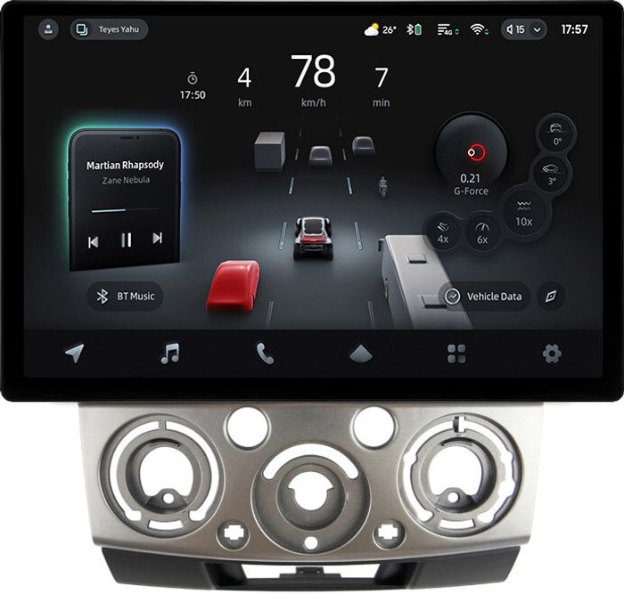 Магнитола для Ford Ranger 2, Mazda BT-50 2007-2011 (рамка серебро) - Teyes CC4-PRO монитор 13" 2K QLED на Android 13, Быстрейшая, Snapdragon 778G, ИИ, CarPlay, DSP, 4G SIM-слот