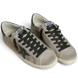 Men's Super-Star in nappa and suede with green croc-print leather star