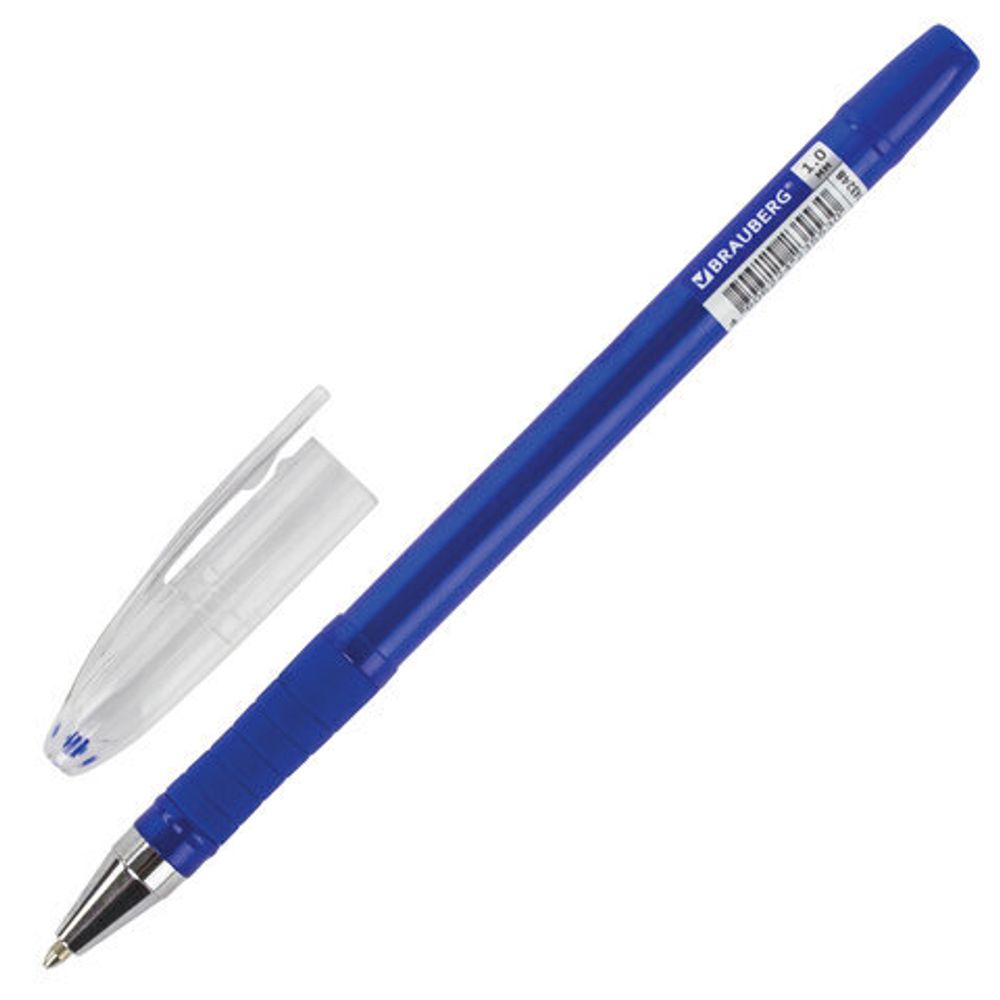 Ручка шариковая масляная с грипом BRAUBERG "Model-XL TONE", СИНЯЯ, узел 1,0 мм, линия письма 0,5 мм, 143248