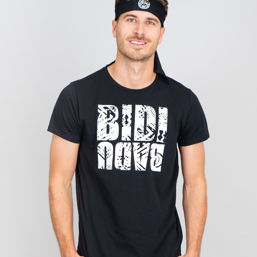 Мужское теннисное поло BIDI BADU Melbourne Chill T-Shirt Men - Black, White