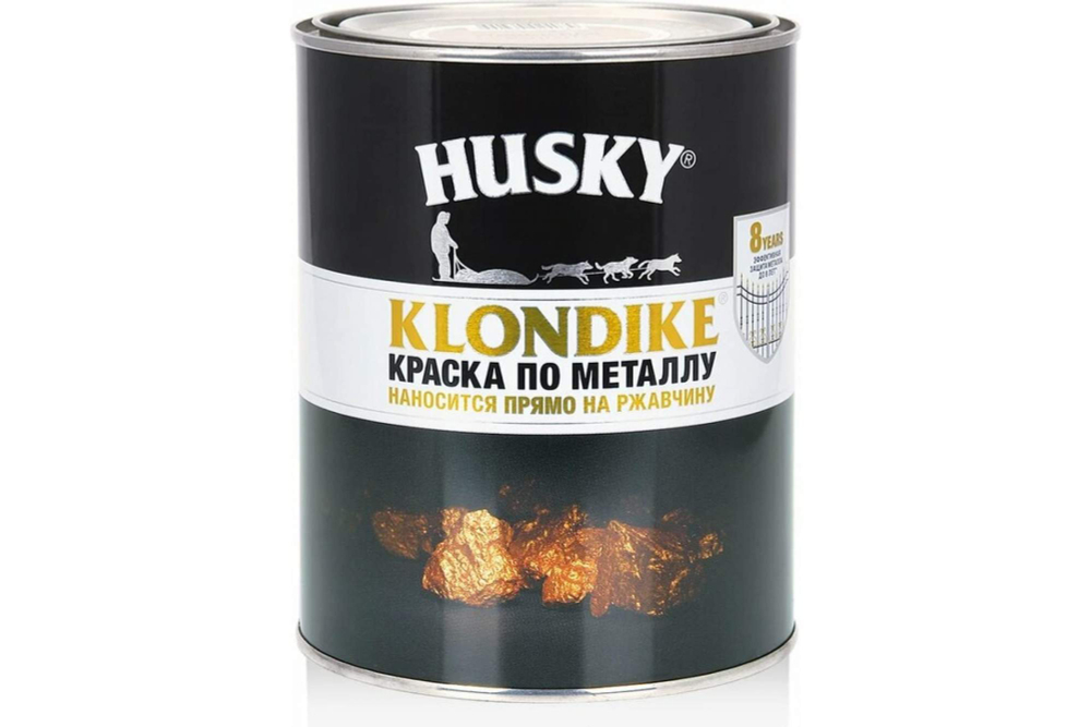 КРАСКА HUSKY-KLONDIKE МЕТ/ГЛЯНЦ КОРИЧНЕВАЯ RAL 8017 0,9Л