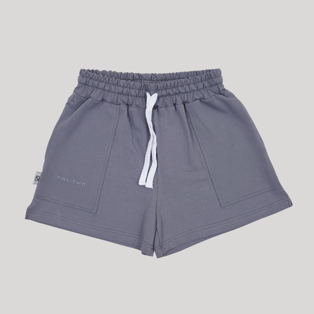 Wide Shorts for Girls Blue Granite