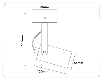 Накладной поворотный спот TA1302 WH белый GU10 max 12W 100*55*165