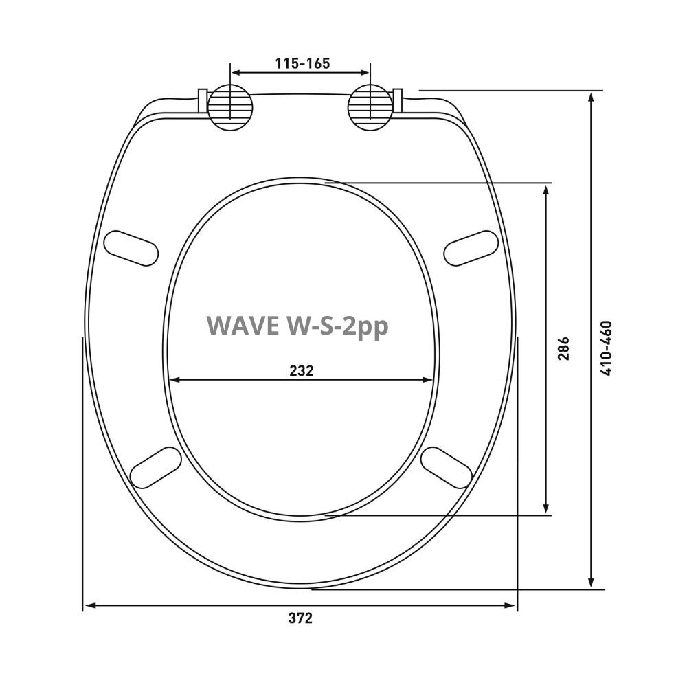 Сиденье д/унитаза  WAVE С-2пп (W-S-2pp) полипропилен БЕЛЫЙ (Бореаль,Сенатор) 08