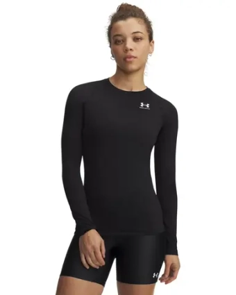 Женская теннисная футболка с длинным рукавом Under Armour HeatGear Authentics Comp Long Sleeve - ultimate black/white