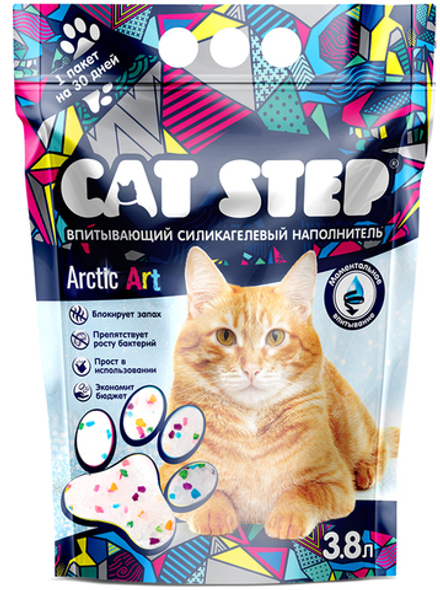 CAT STEP Arctic Art Наполнитель силикагелевый 3,8 л