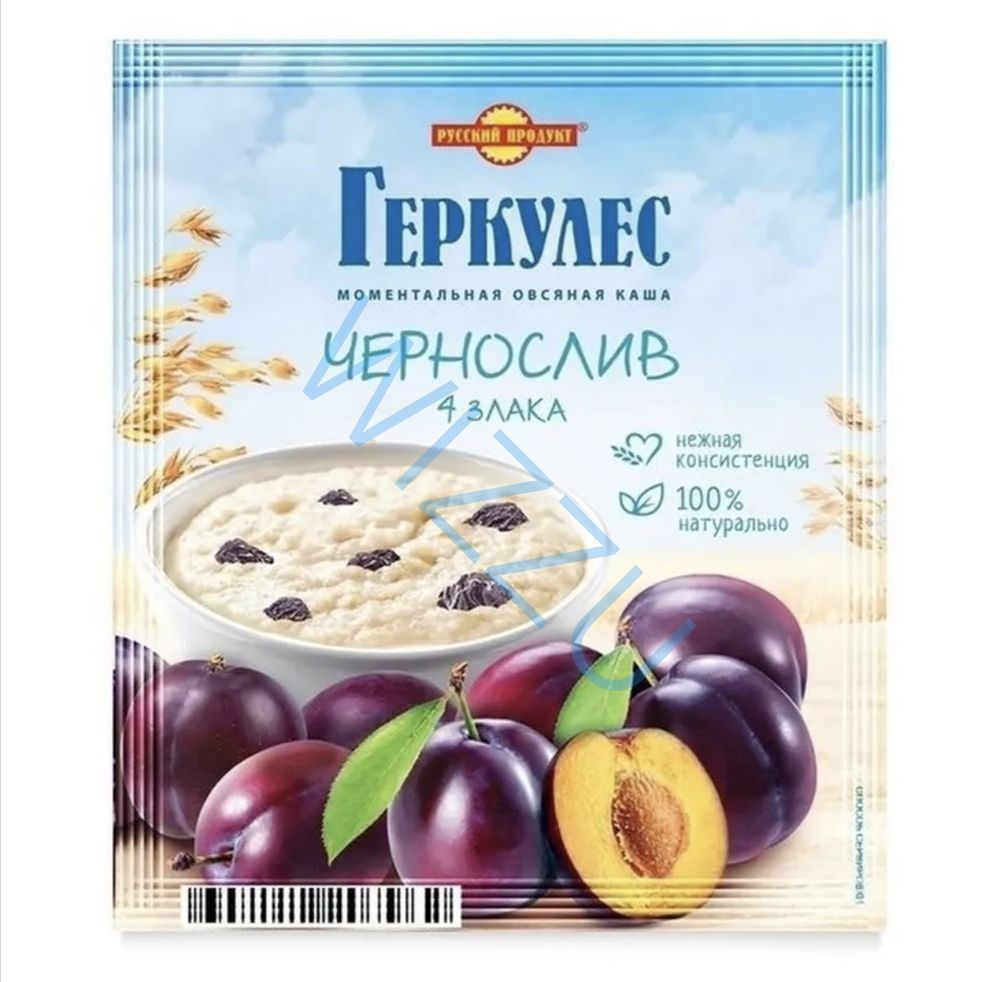 Овсяная каша момент Геркулес 4 злака с черносливом 35 г/30 уп в ш/б