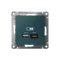Розетка с USB A+C Systeme Electric AtlasDesign Изумруд ATN000839