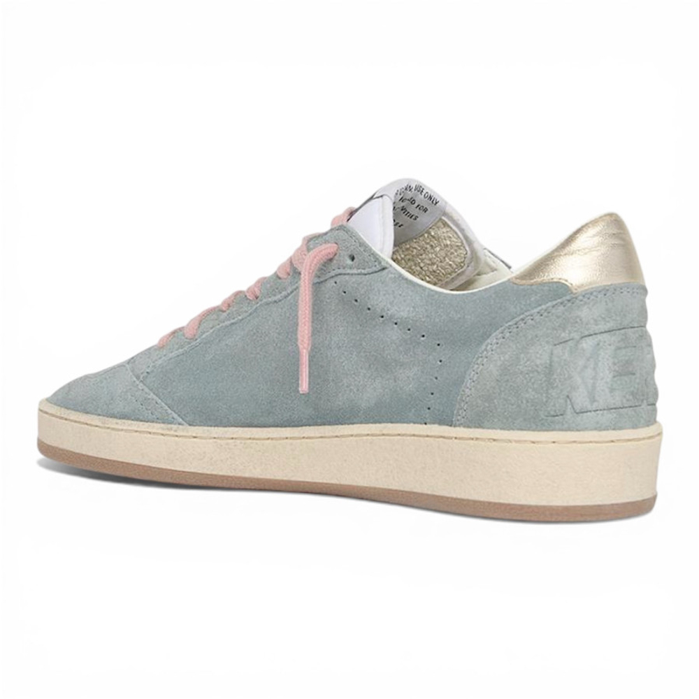 Women's Golden Goose Ball Star Powder-blue suede with Cream colored leather star