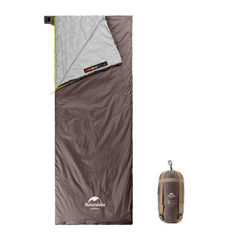 Спальный мешок Naturehike NH21MSD09 мини LW180, размер M, зеленый, молния слева, 6927595777930L