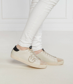 Кожаные кроссовки seattle sneaker pelle vitello+ Pinko - бежевый(101631 A18A)